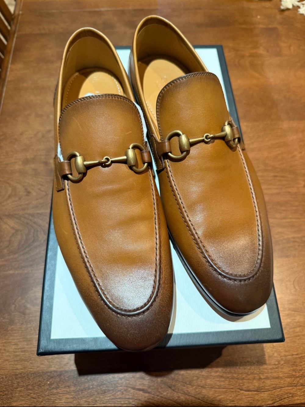 Gucci Men's Brown Leather Horsebit Loafers
